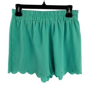 Vintage Body Central Scallop Shorts Womens Size M Green High Waist Beach‎ Casual